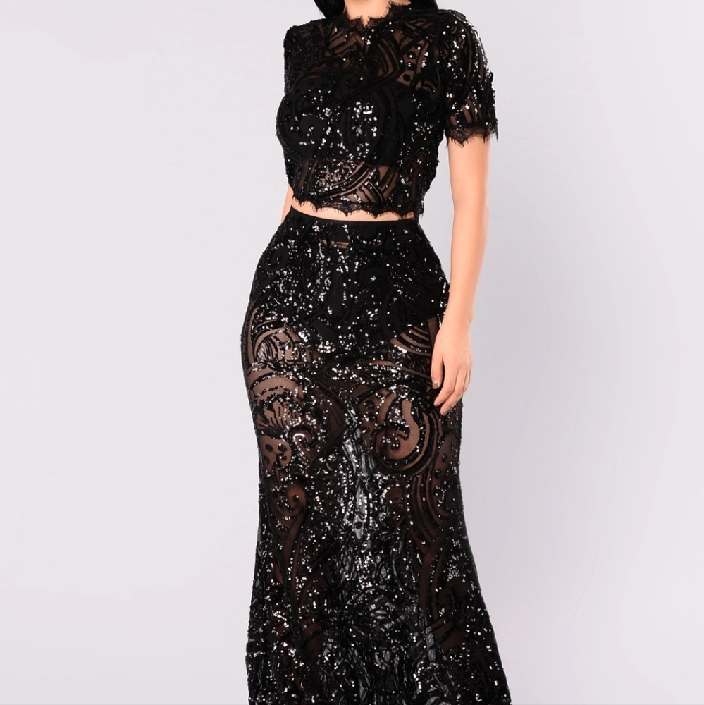 Black Sequin Set